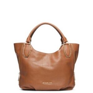 Michael Kors Vanessa Leather Shoulder Bag in Luggage /Tan